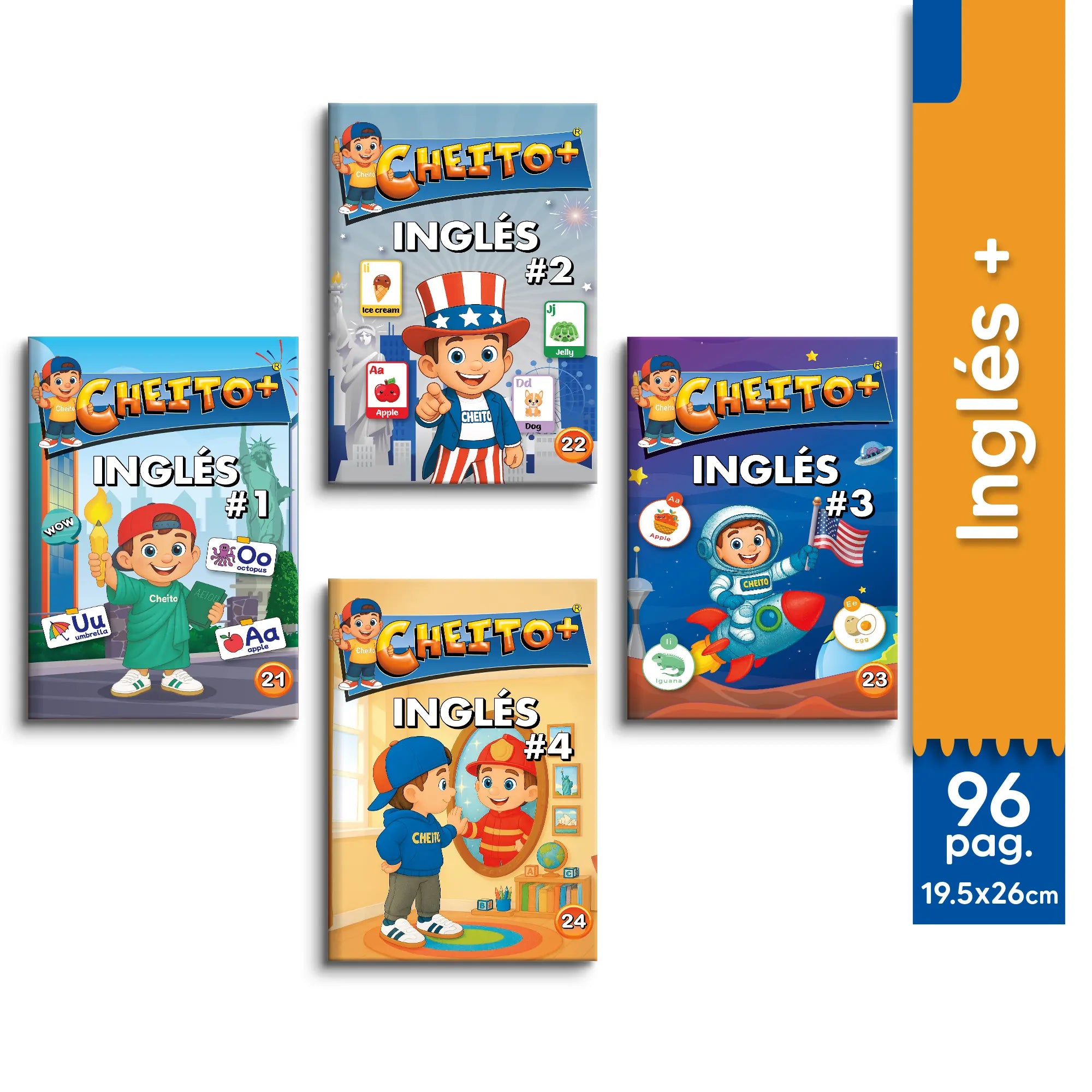 Kit inglés para niños Cheito – 4 cartillas aprender inglés Colombia