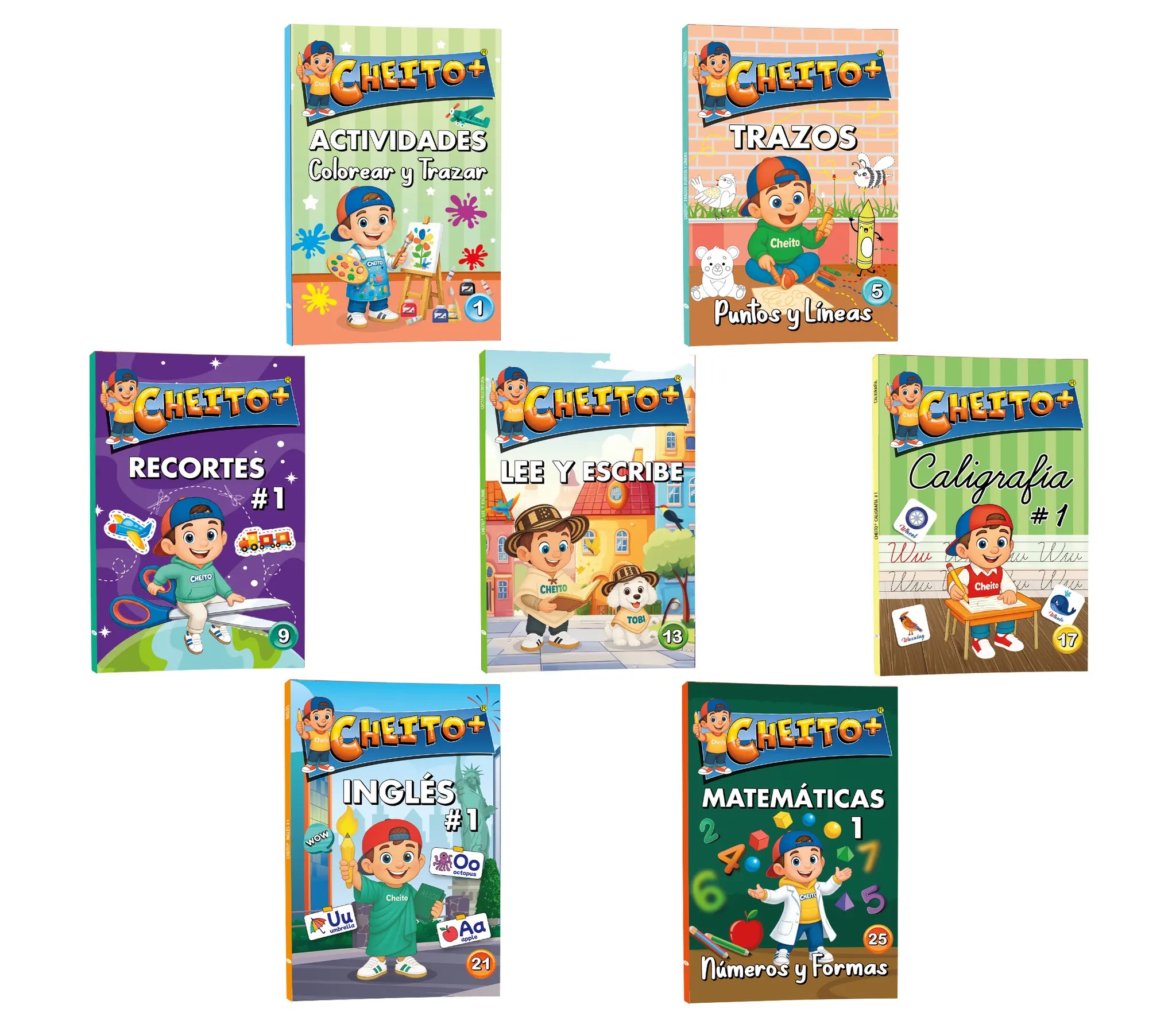 Kit educativo Pre Jardín Cheito – 7 cartillas para niños 2 a 3 años Colombia