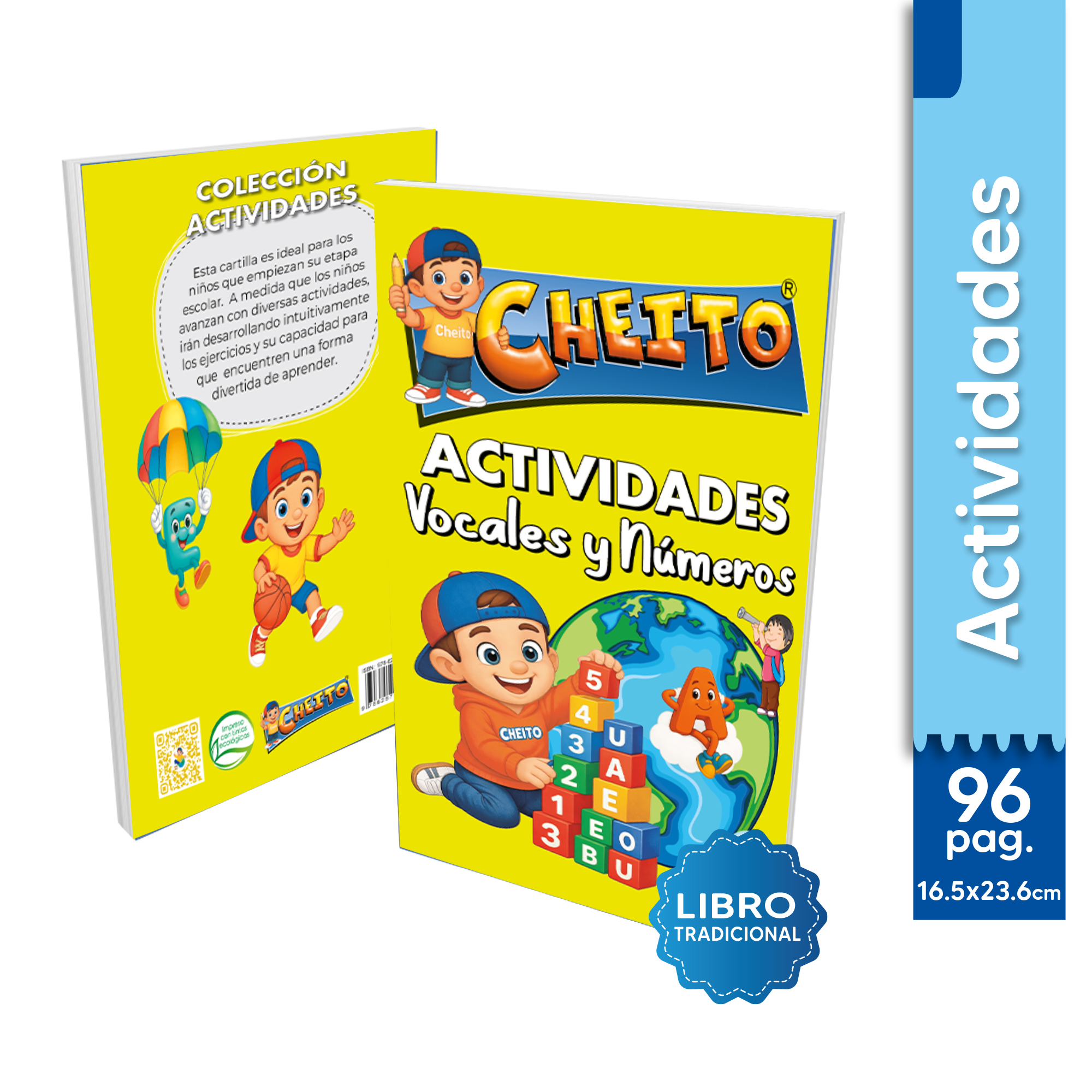 Cartilla vocales y números para niños Cheito – aprender letras y números jardín Colombia