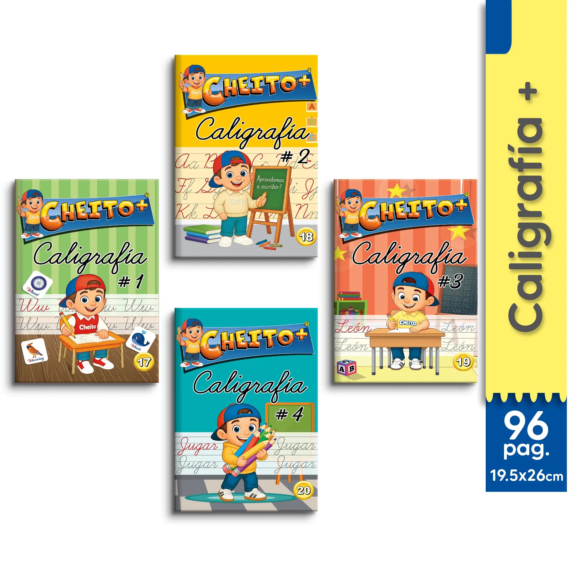 Kit cuadernos de caligrafía Cheito – 4 libros escritura infantil Colombia