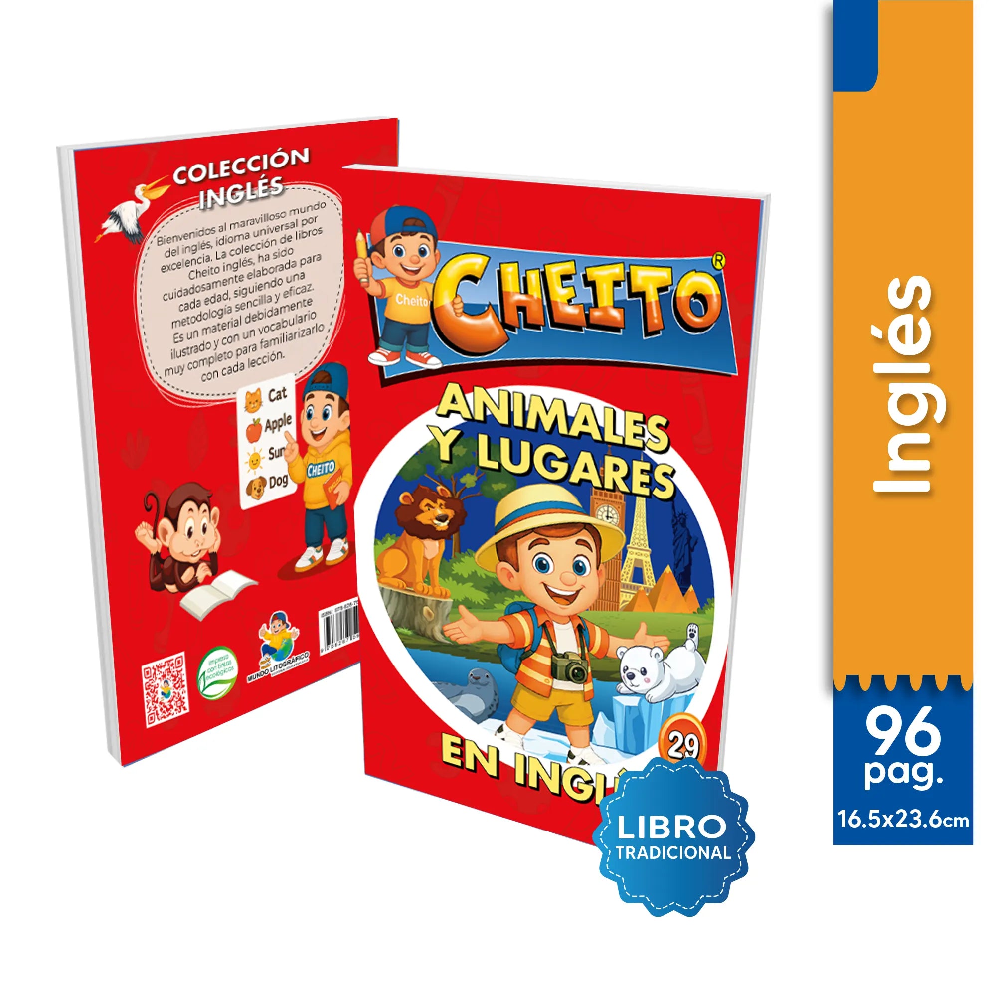 Cartilla inglés para niños Cheito – vocabulario animales y objetos jardín Colombia