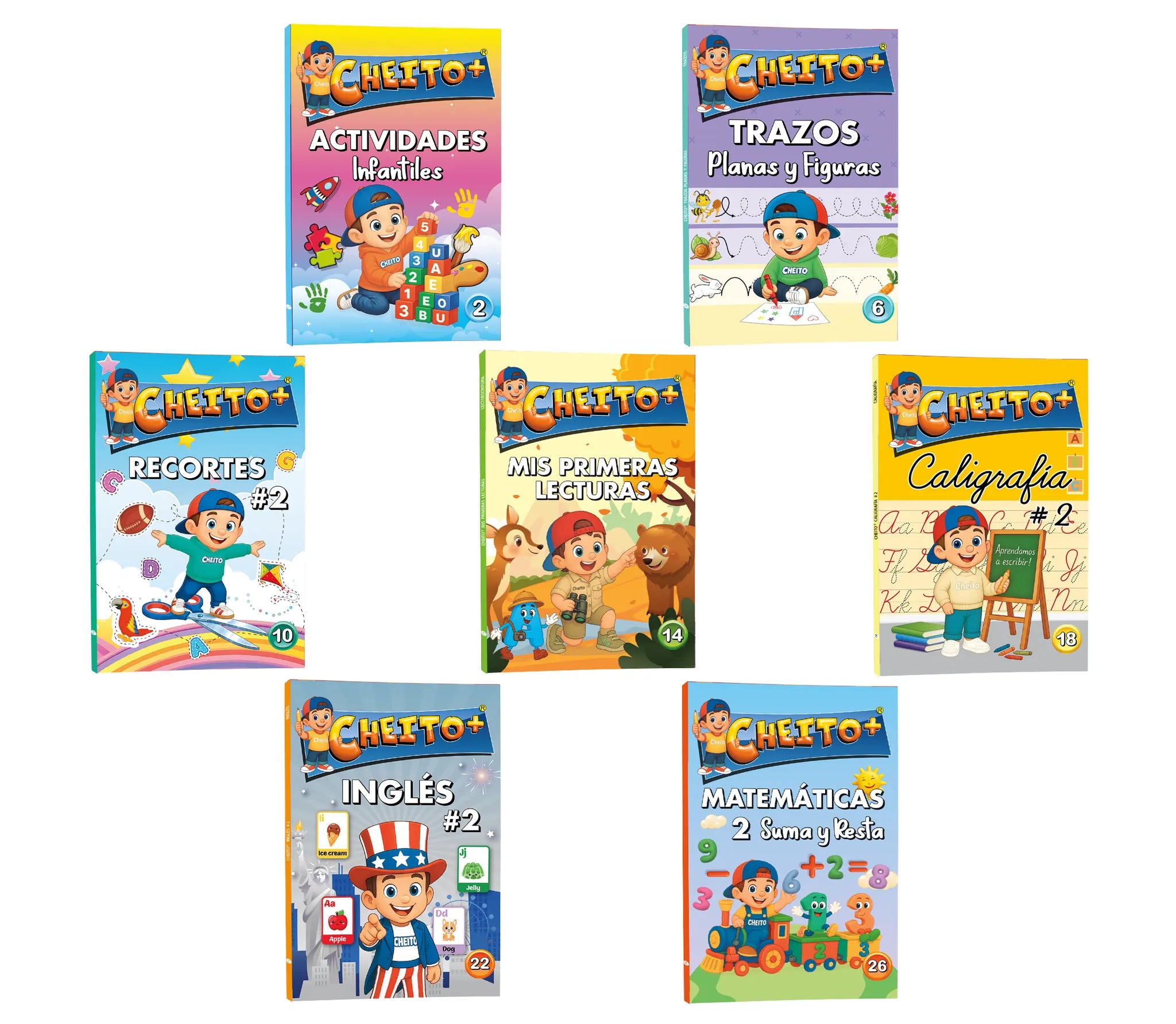 Kit educativo Jardín Cheito – 7 libros para niños 3 a 4 años Colombia
